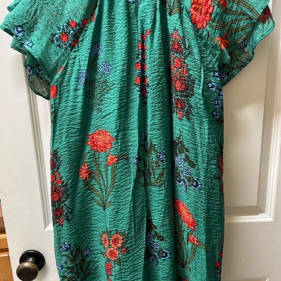 Green Ruffled Cut Out Mini Sundress - Picture 4 of 6